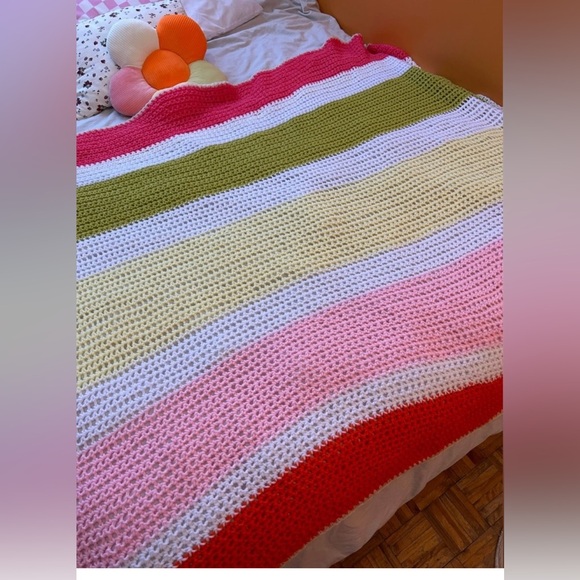 Large Handmade Crochet Blanket 56X70 - Picture 6 of 6